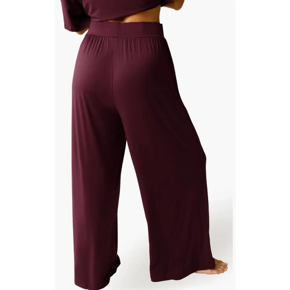 Kindred Bravely Aria Casual Lounge Pants Deep Burgandy Size Medium NWT - Picture 2 of 7